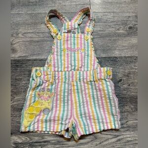 Kids headquarters colorful striped overalls